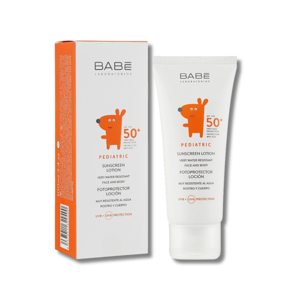 Дитячий сонцезахисний лосьйон для обличчя та тіла SPF 50+ - Babe Laboratorios Pediatric Sunscreen Lotion SPF 50+