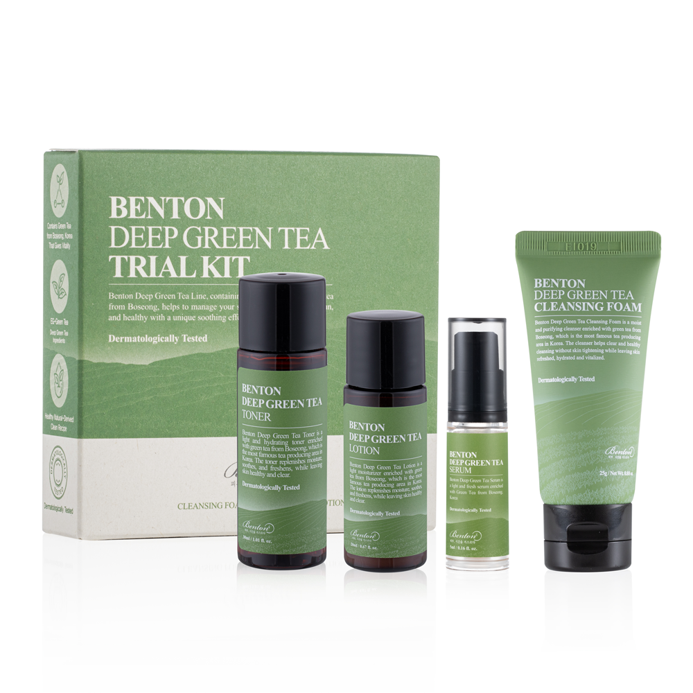 Набір мініатюр з зеленим чаєм - Benton Deep Green Tea Trial Kit