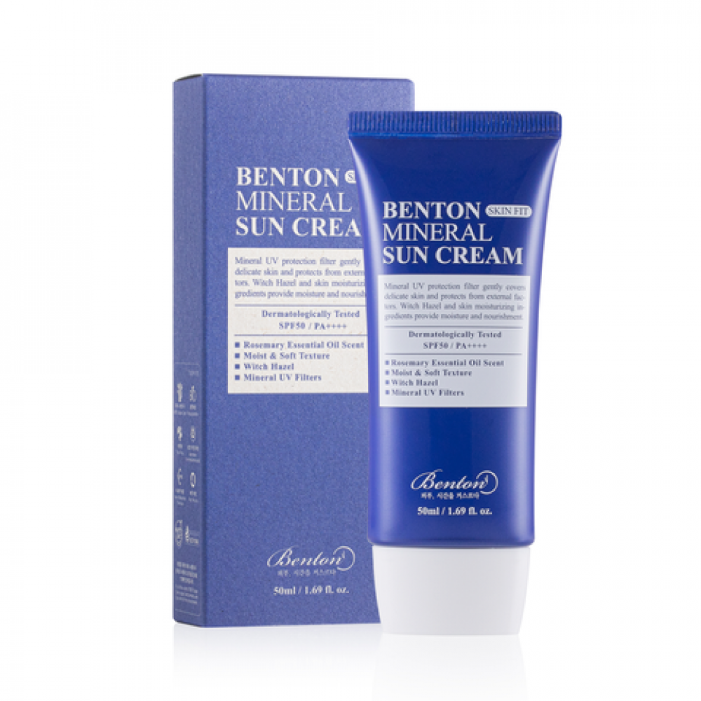 Сонцезахисний крем на мінеральній основі - Benton Skin Fit Mineral Sun Cream SPF50+/PA++++