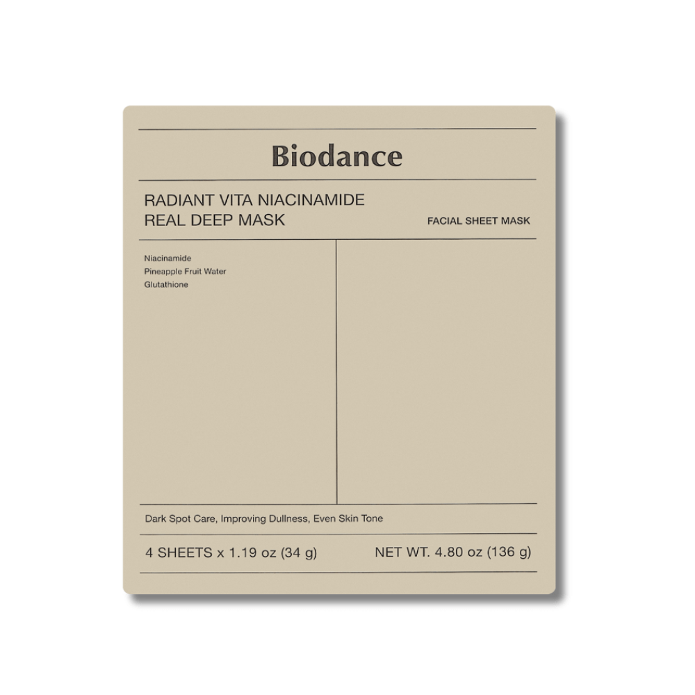 Набір гідрогелевих масок для оживлення тьмяної шкіри - Biodance Radiant Vita Niacinamide Real Deep Mask