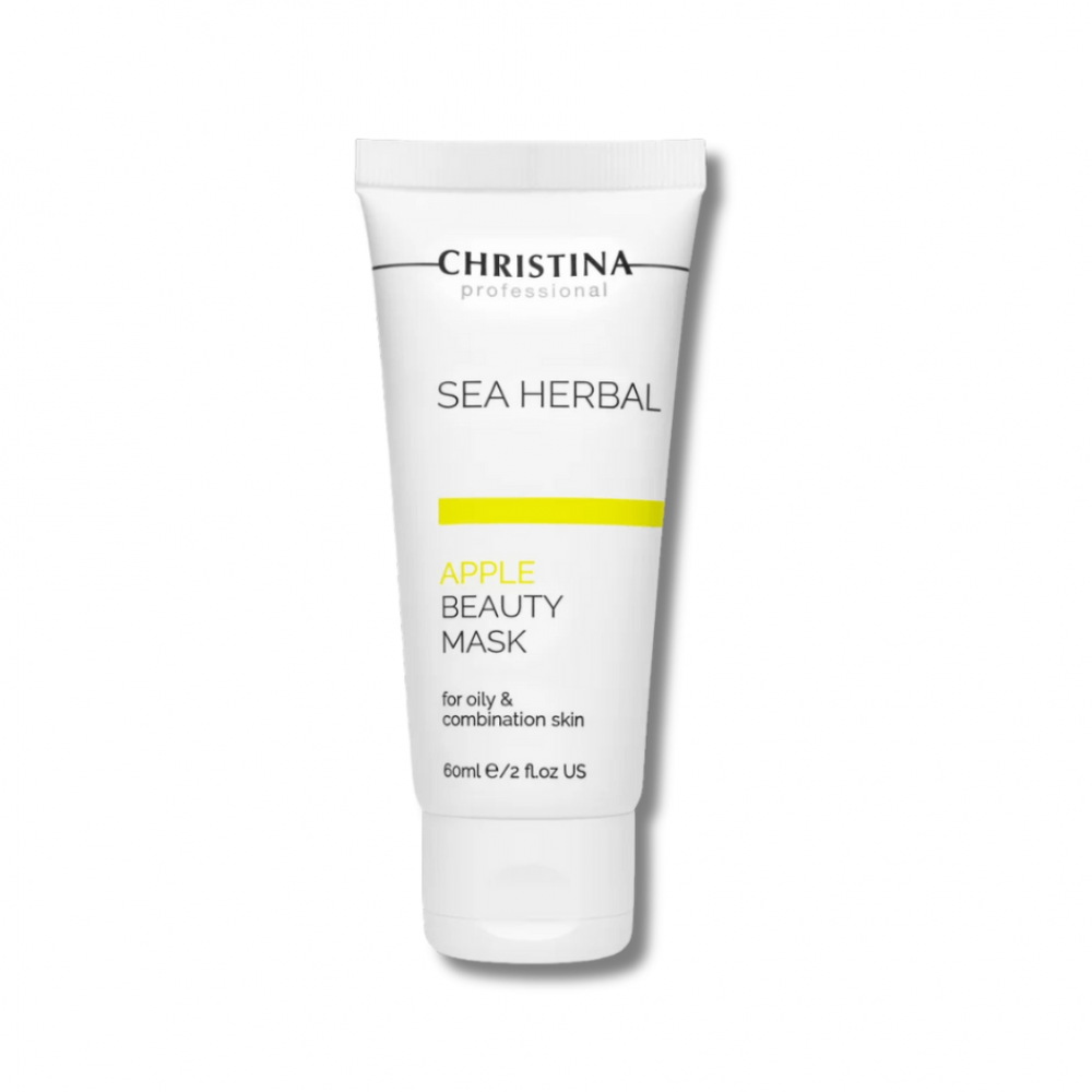 Яблучна маска краси для жирної та комбінованої шкіри - Christina Sea Herbal Beauty Mask Green Apple 