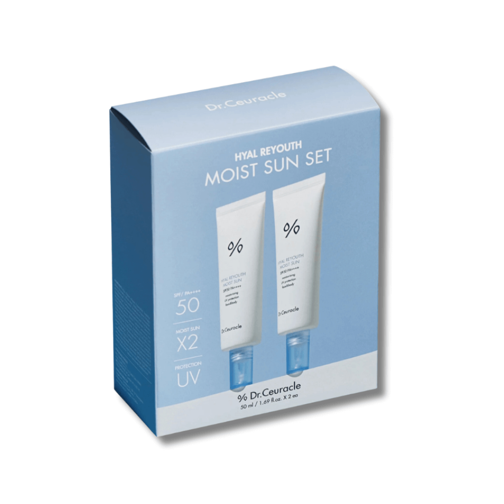 Набір зволожуючих сонцезахисних кремів SPF 50+/PA++++ - Dr.Ceuracle Hyal Reyouth Moist Sun Duo Set