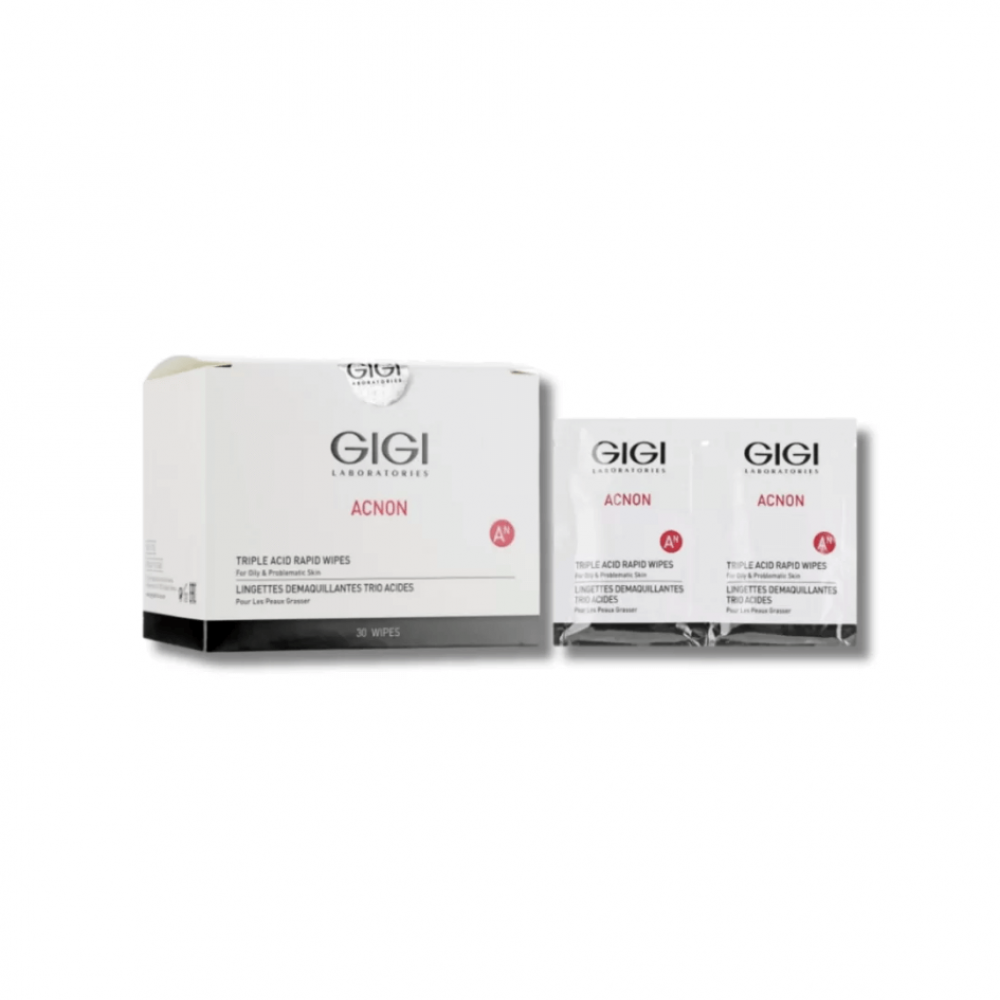 Вологі серветки - Gigi Acnon Triple Acid Rapid Wipes