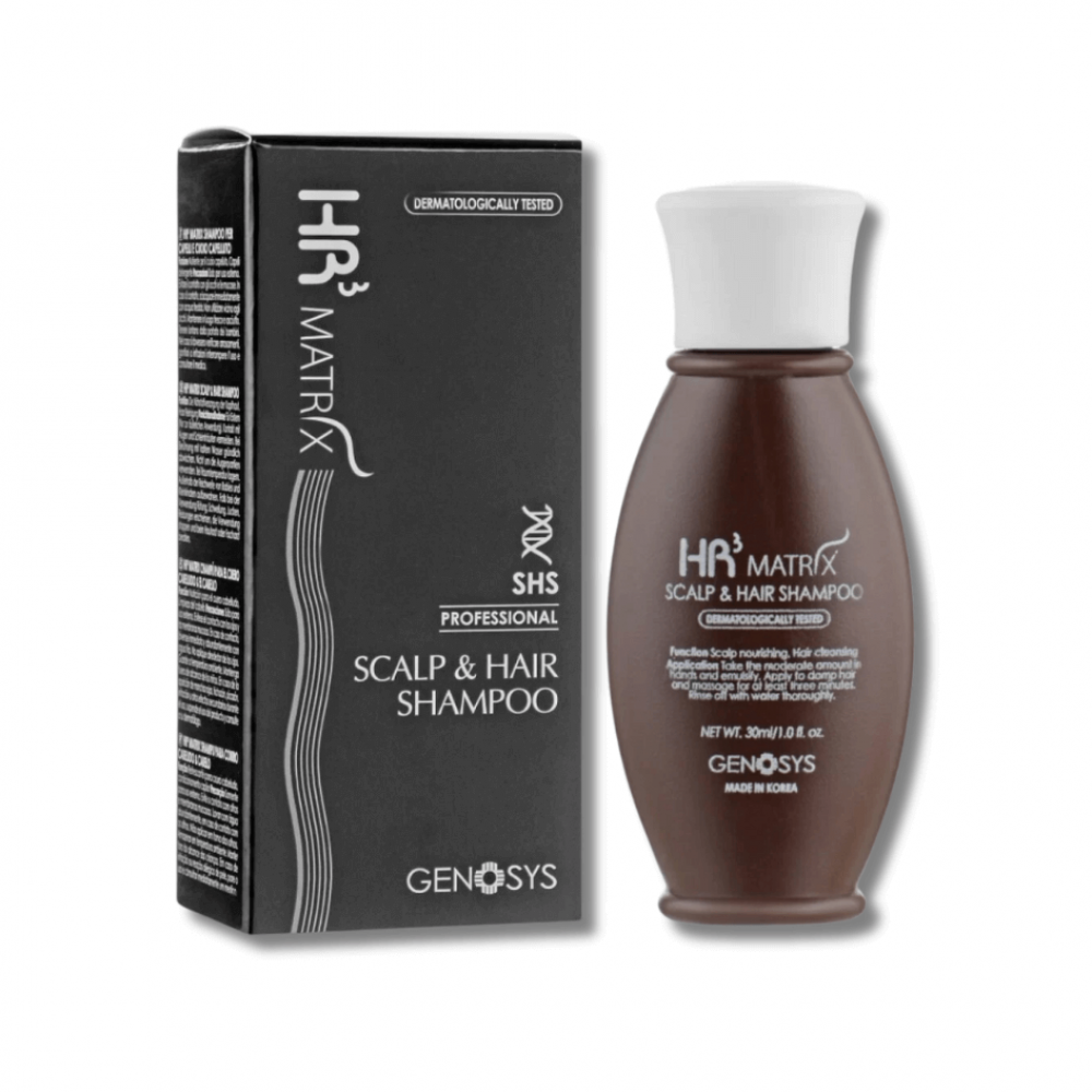 Маленький шампунь від випадіння та для стимуляції росту волосся - Genosys HR3 Matrix Clinical Hair Sampoo (CHS)