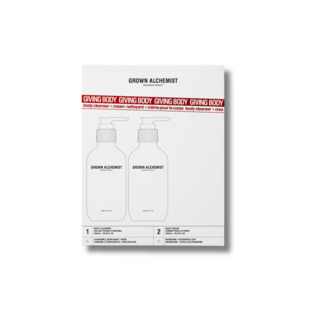 Розкішний Дует СПА очищення та живлення тіла - Grown Alchemist Giving Body Cleanser & Cream Gift Set