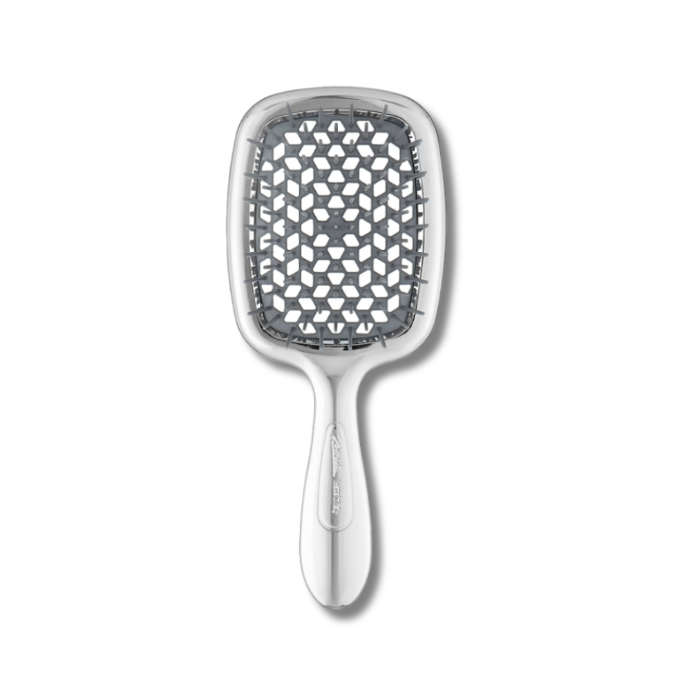 Маленький гребінець для волосся хром з сірою серединкою - Janeke Small Superbrush