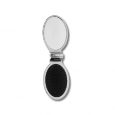 Міні-гребінець із дзеркалом срібний - Janeke Silver Folding Mirror Brush