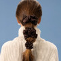 Шовкова резинка для волосся коричнева - MOLODO Silk Scrunchie Small Brown