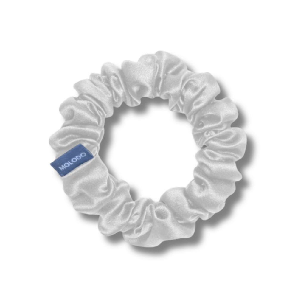 Шовкова резинка для волосся молочна - MOLODO Silk Scrunchie Medium Off White