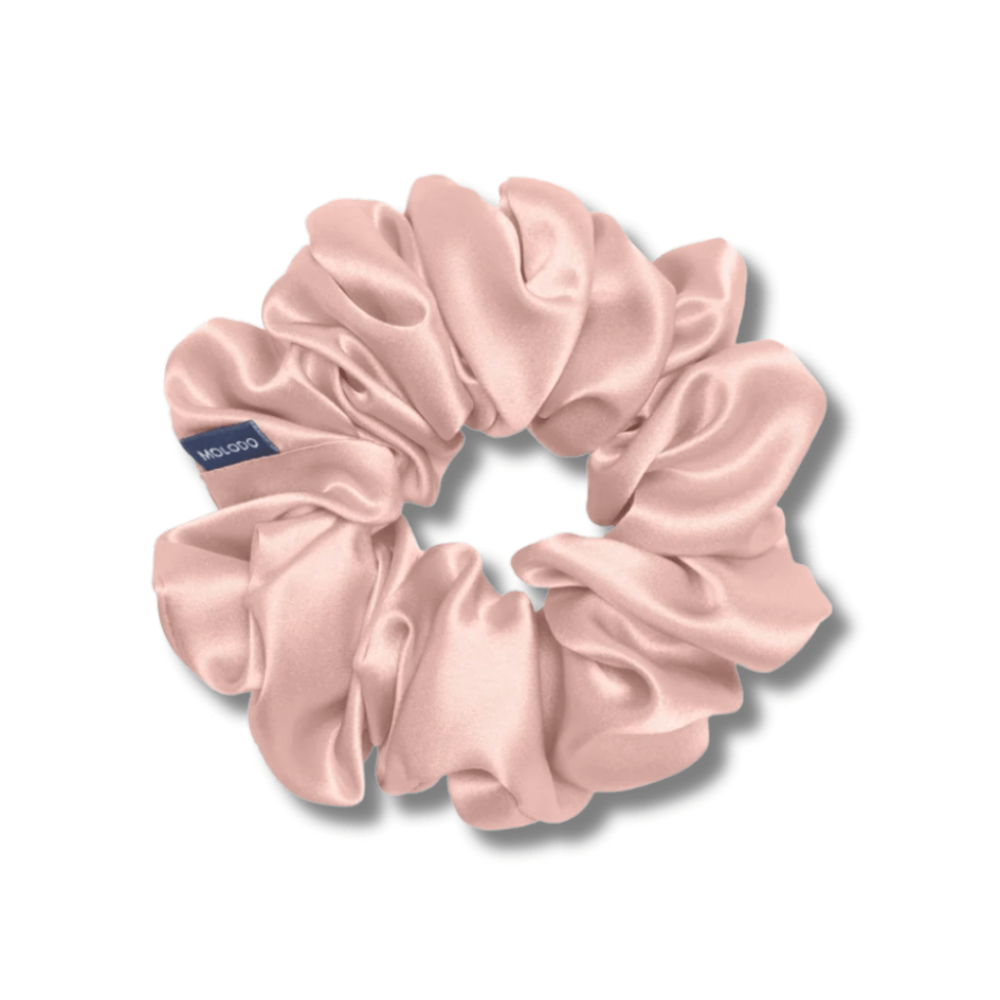 Шовкова резинка для волосся пудрова - MOLODO Silk Scrunchie Large Powder Pink