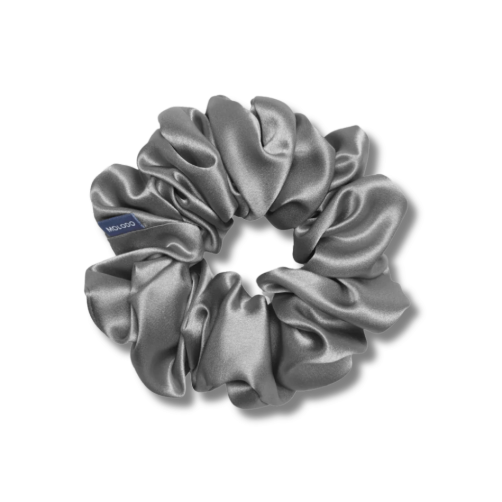 Шовкова резинка для волосся сіра - MOLODO Silk Scrunchie Large Stone Grey