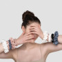 Шовкова резинка для волосся сіра - MOLODO Silk Scrunchie Large Stone Grey