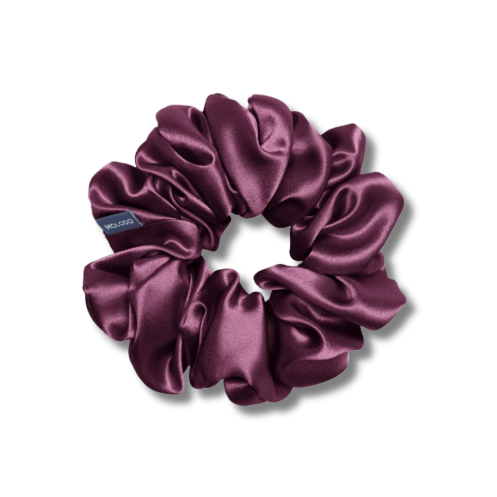 Шовкова резинка для волосся сливова - MOLODO Silk Scrunchie Large Plum