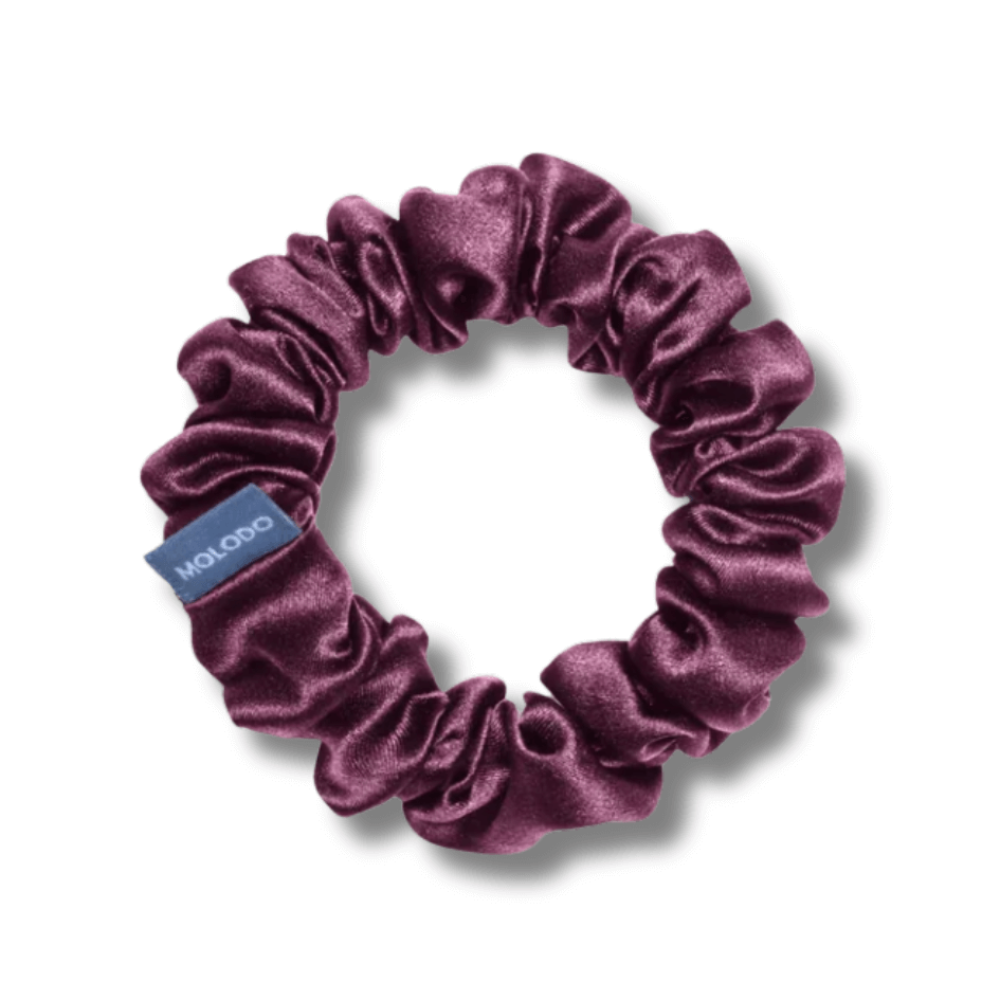Шовкова резинка для волосся сливова - MOLODO Silk Scrunchie Medium Plum