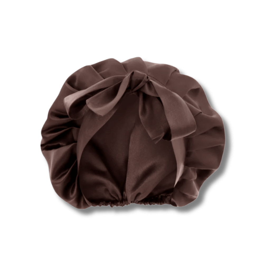 Шовкова шапочка для сну коричнева - MOLODO Silk Night Cap Brown