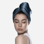 Шелковый тюрбан с микрофиброй синий - MOLODO Silk Turban With Microfiber Blue