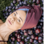 Шовковий тюрбан з мікрофіброю сливовий - MOLODO Silk Turban With Microfiber Plum