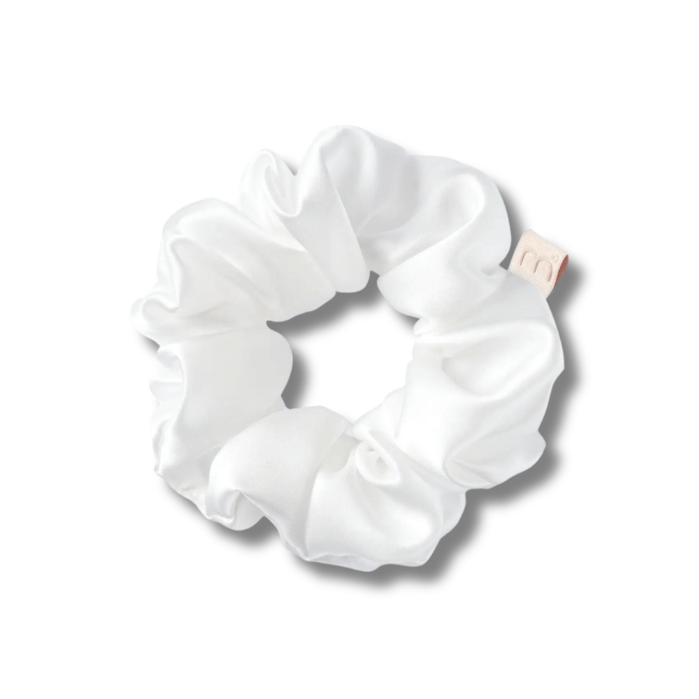 Об'ємна резинка для волосся біла - MON MOU Silk Large Scrunchie White