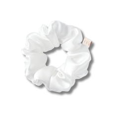 Об'ємна резинка для волосся біла - MON MOU Silk Large Scrunchie White