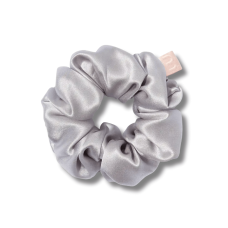 Об'ємна резинка для волосся перлинно-сіра  - MON MOU Silk Large Scrunchie Pearl Gray