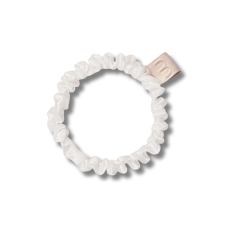 Тонка резинка для волосся біла  - MON MOU Silk Slim Scrunchie White