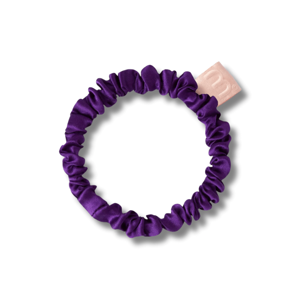 Тонка резинка для волосся фіолетова - MON MOU Silk Slim Scrunchie Purple