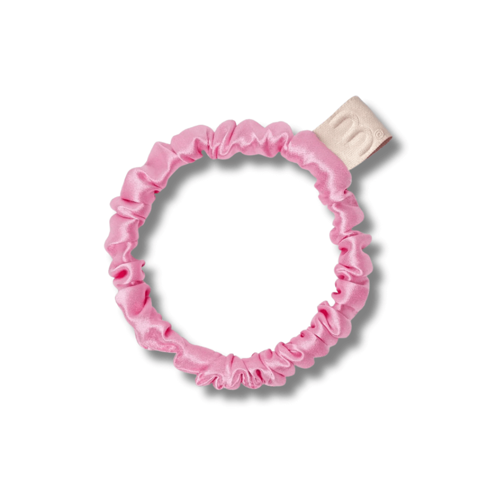 Тонка резинка для волосся яскраво-рожева - MON MOU Silk Slim Scrunchie Bright Pink