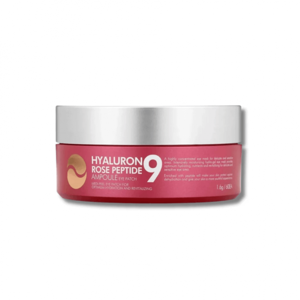 Гідрогелеві патчі з екстрактом троянди та пептидами - Medi-Peel Hyaluron Rose Peptide 9 Ampoule Eye Patch