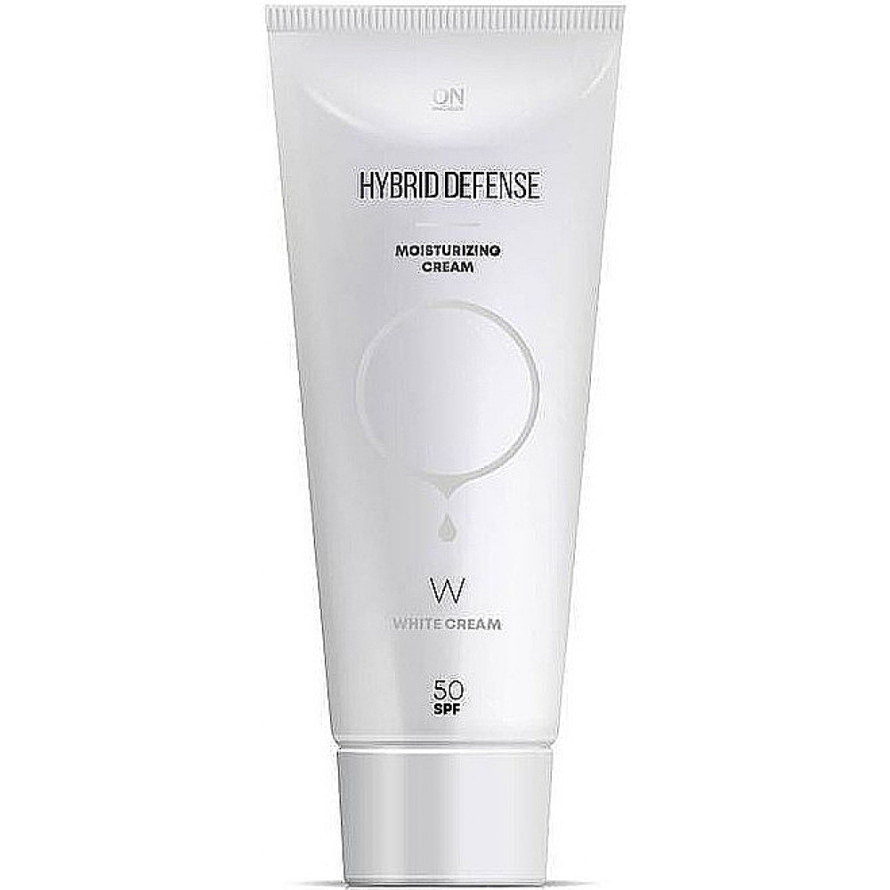 Захисний, зволожуючий крем-гібрид SPF 50 - ONmacabim Hybrid Defense Moisturizing Cream SPF 50 White Cream