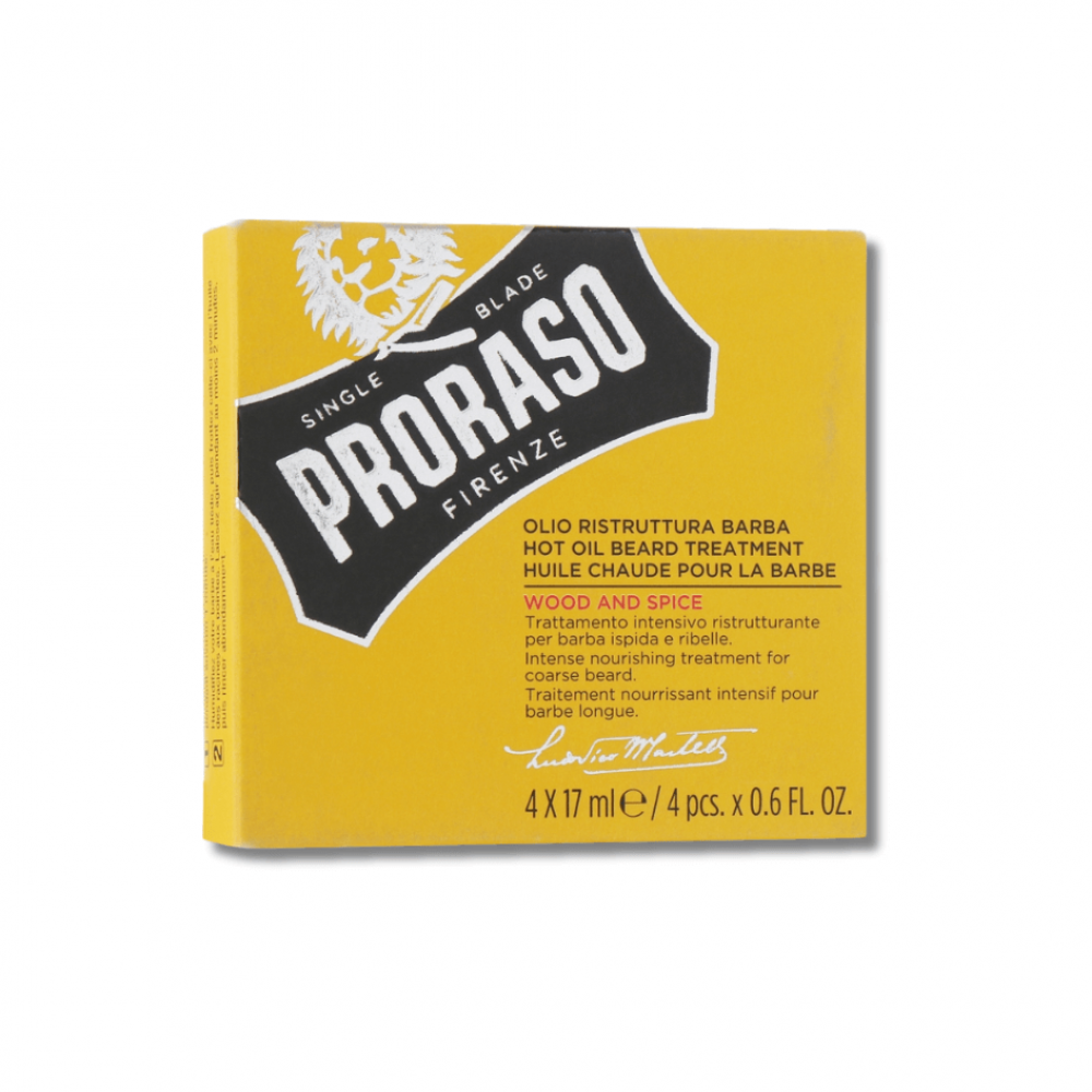 Інтенсивний догляд за бородою - Proraso Hot Oil Beard Treatment Wood & Spice 4х17ml