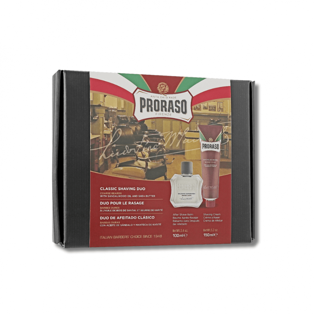 Набір для гоління - Proraso Duo Pack Tube+Balm Coarse Beard