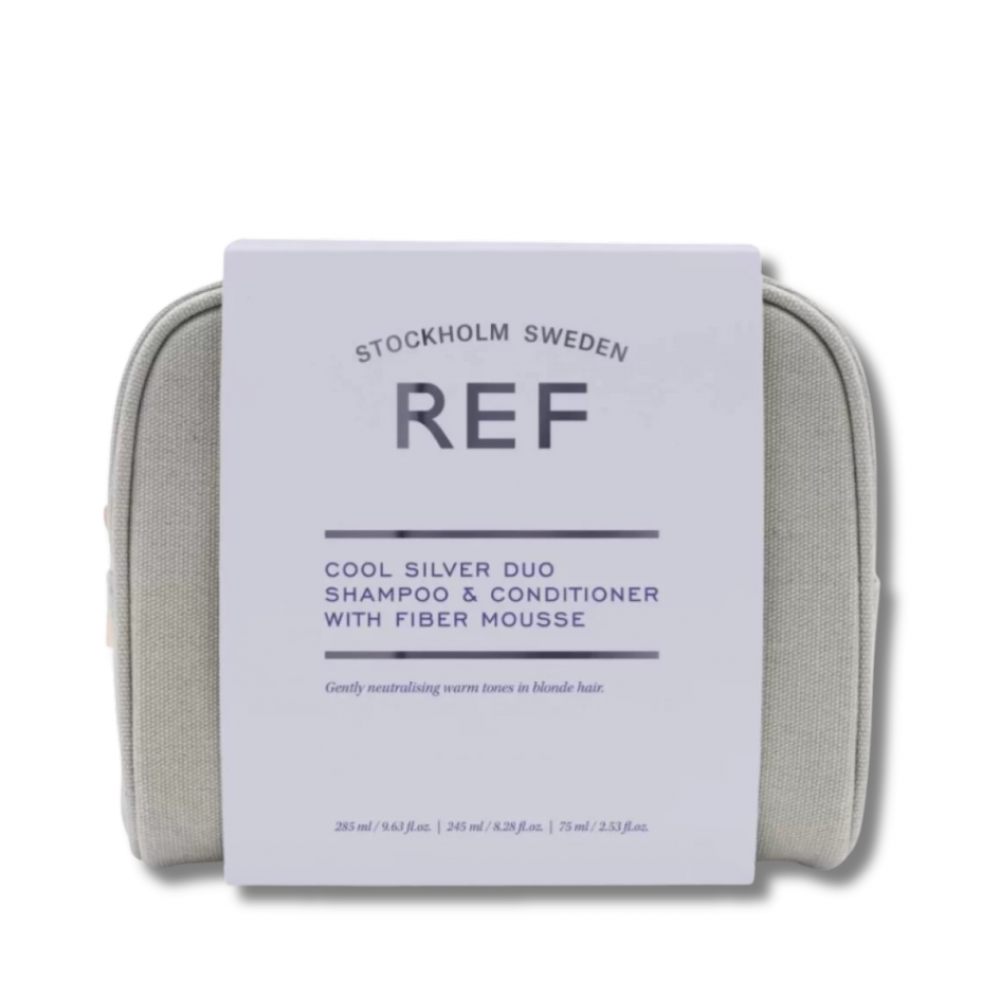 Набор с косметичкой "Для белых волос" - REF Beauty Bag Cool Silver