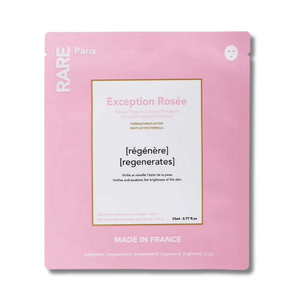 Відновлююча маска для обличчя з церамідамі, омега 3 і 6 - Rare Paris Exception Rosee Ecological Cellulose Facial Mask