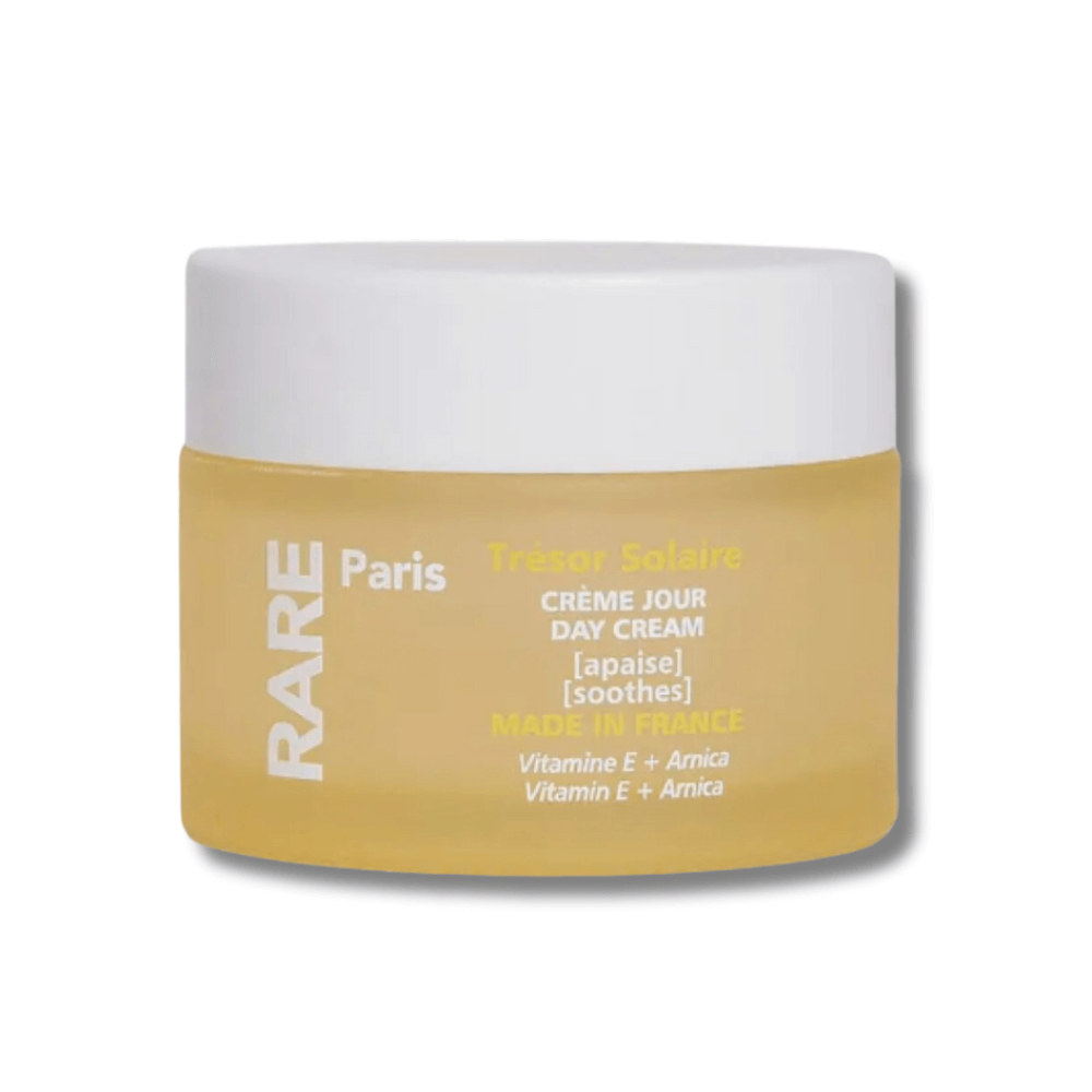 Успокаивающий дневной крем для лица с витамином Е и экстрактом арники - Rare Paris Trésor Solaire Day Cream