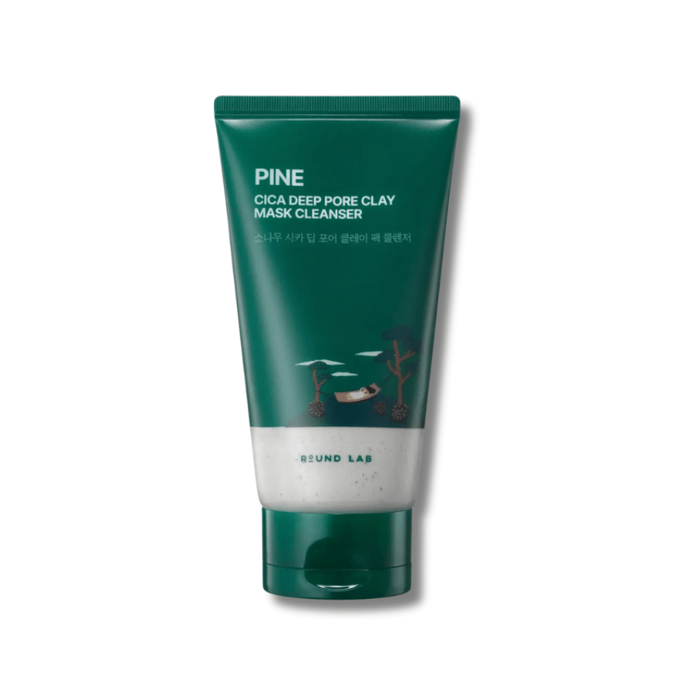 Глиняная маска-пенка для умывания с экстрактом игл сосны - Round Lab Pine Cica Deep Pore Clay Mask Cleanser