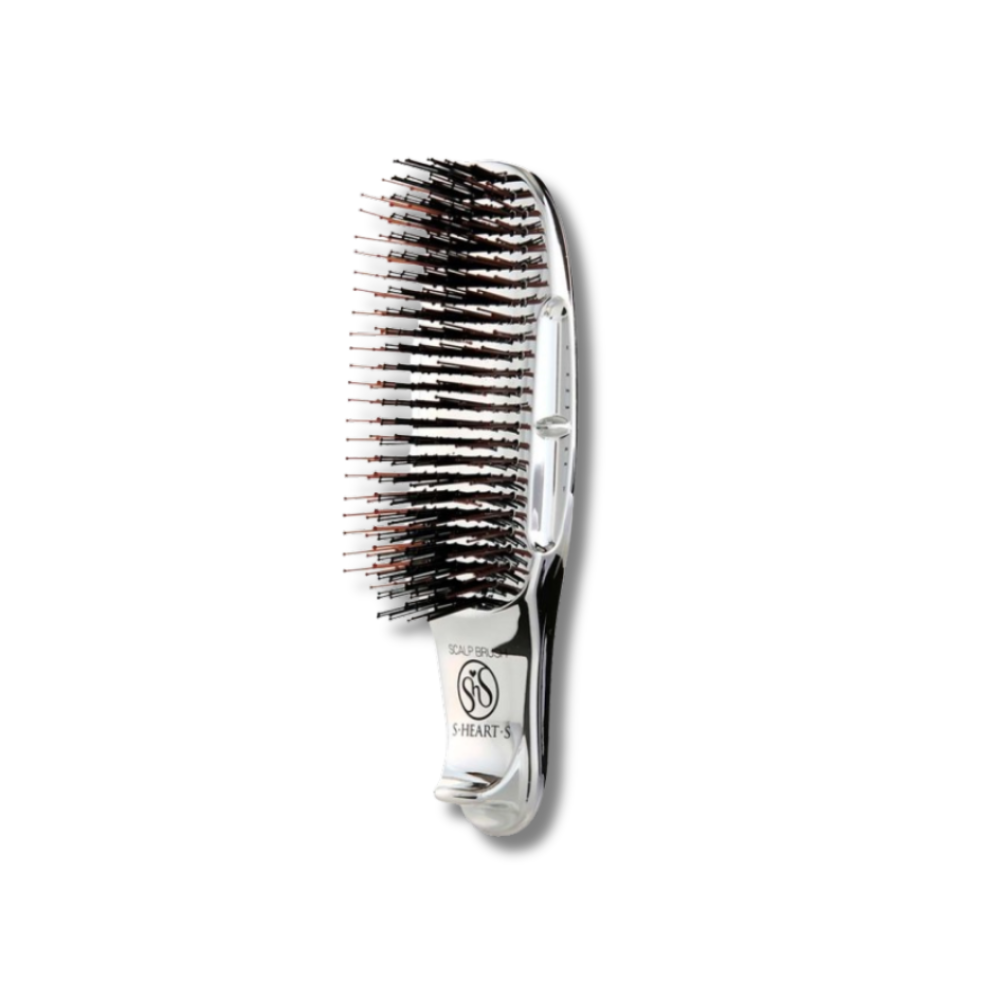 Гребінець для волосся "Silver" - S-Heart-S Professional Plus Short Scalp Brush Silver