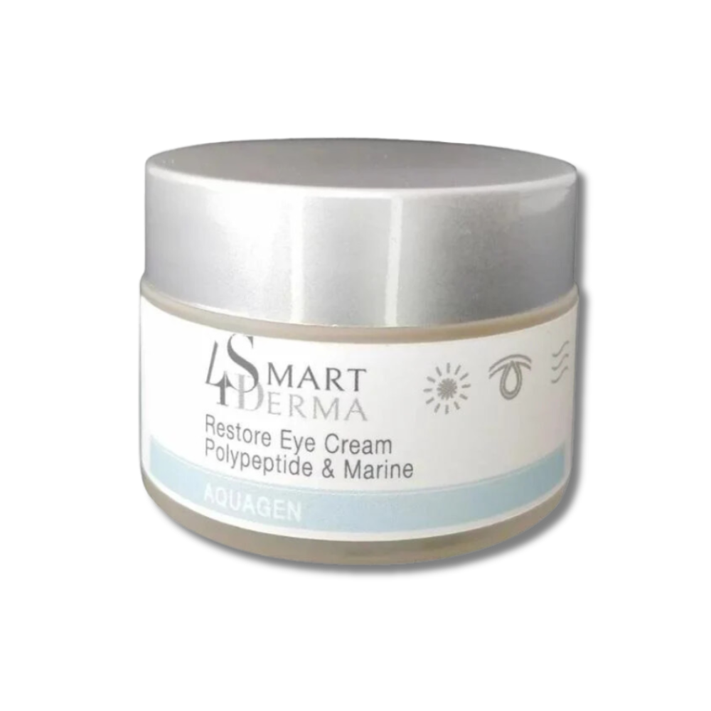 Зволожуючий дренажний крем навколо очей від темних кіл та набряків - Smart4Derma Aquagen Restore Eye Cream Polypeptide & Marine