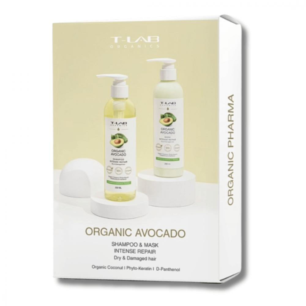Набір для сухого та пошкодженого волосся - T-LAB Professional Organic Avocado Shampoo And Mask Set
