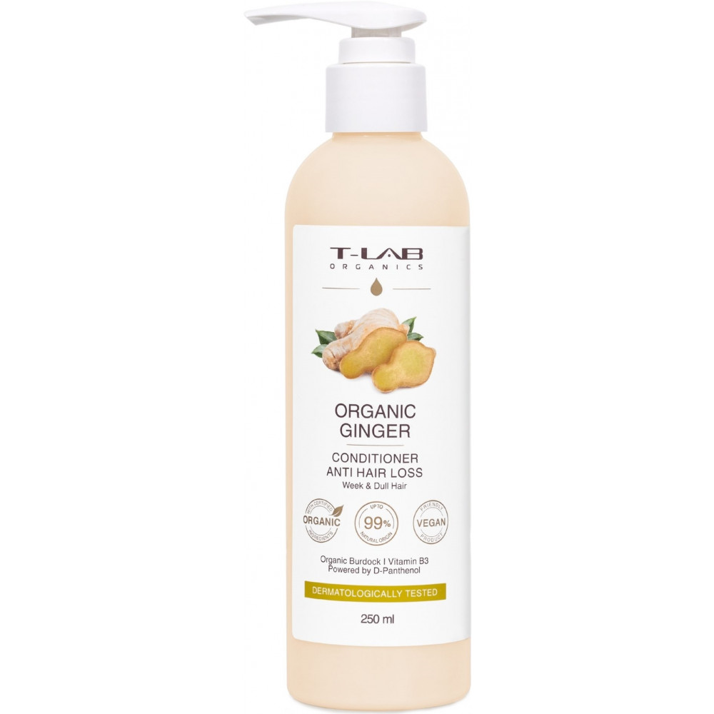 Кондиціонер для ослабленого та тьмяного волосся - T-LAB Organic Ginger Anti-Hair Loss Conditioner