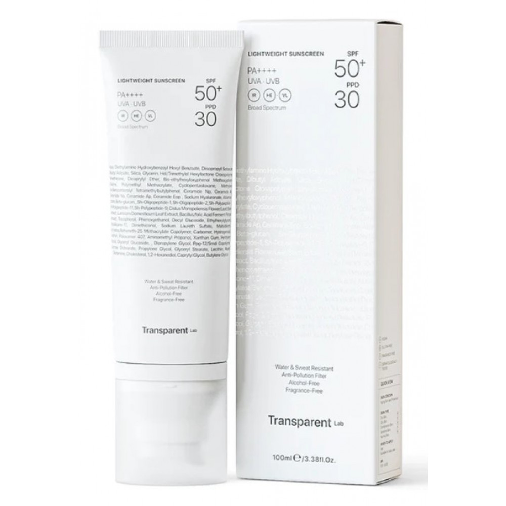 Легкий солнцезащитный крем SPF50+ - Transparent Lab Lightweight Sunscreen SPF50+