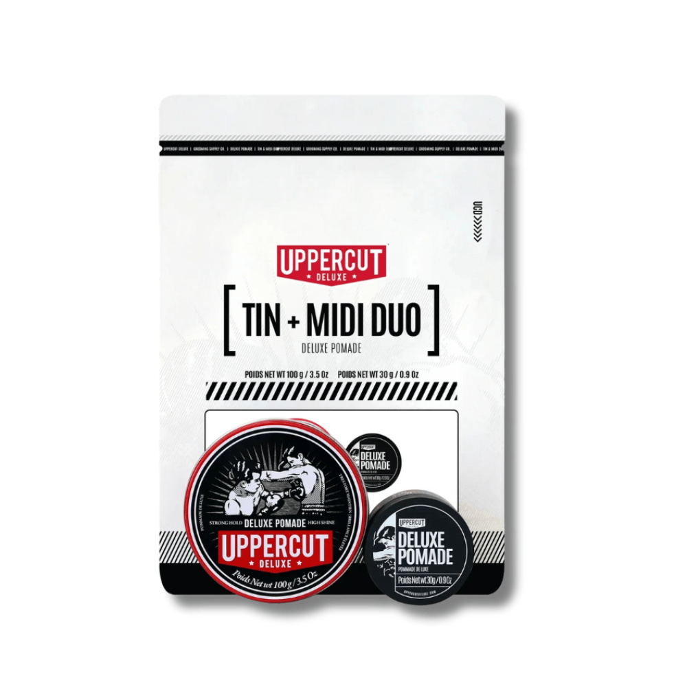 Подарунковий набір - Uppercut Deluxe Tin & Midi Duo Deluxe Pomade