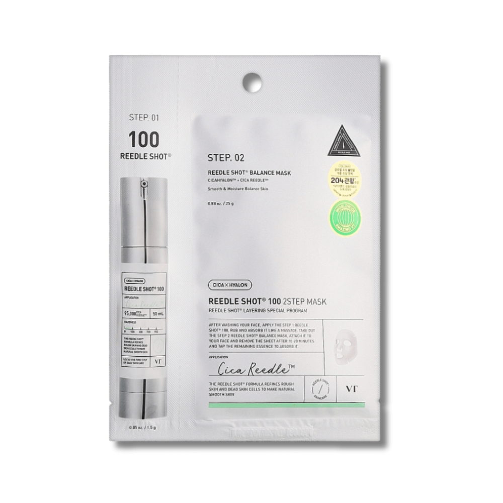 Зміцнювальна тканинна маска для обличчя - VT Cosmetics Reedle Shot 100 2 Step Mask