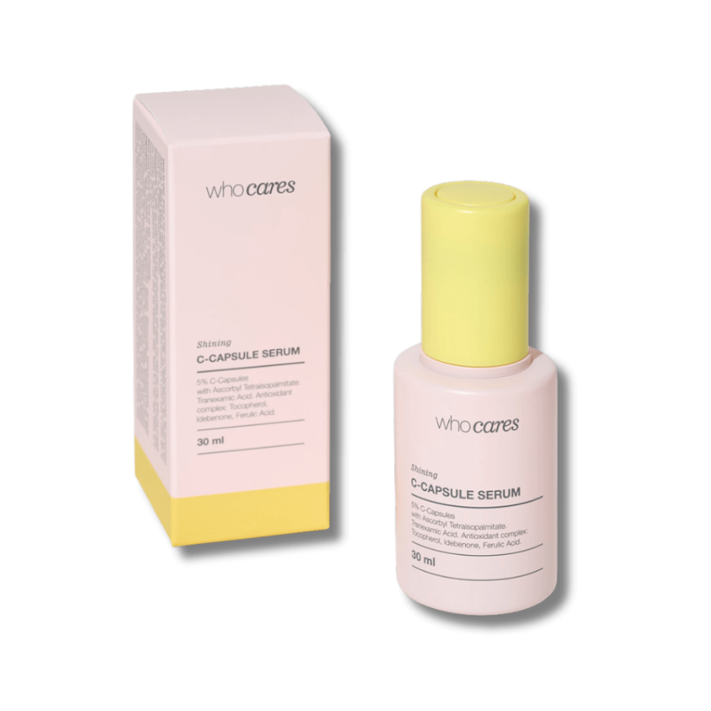 Мультивітамінна сироватка для обличчя з інкапсульованим вітаміном С - Who Cares Shining C-Capsule Serum