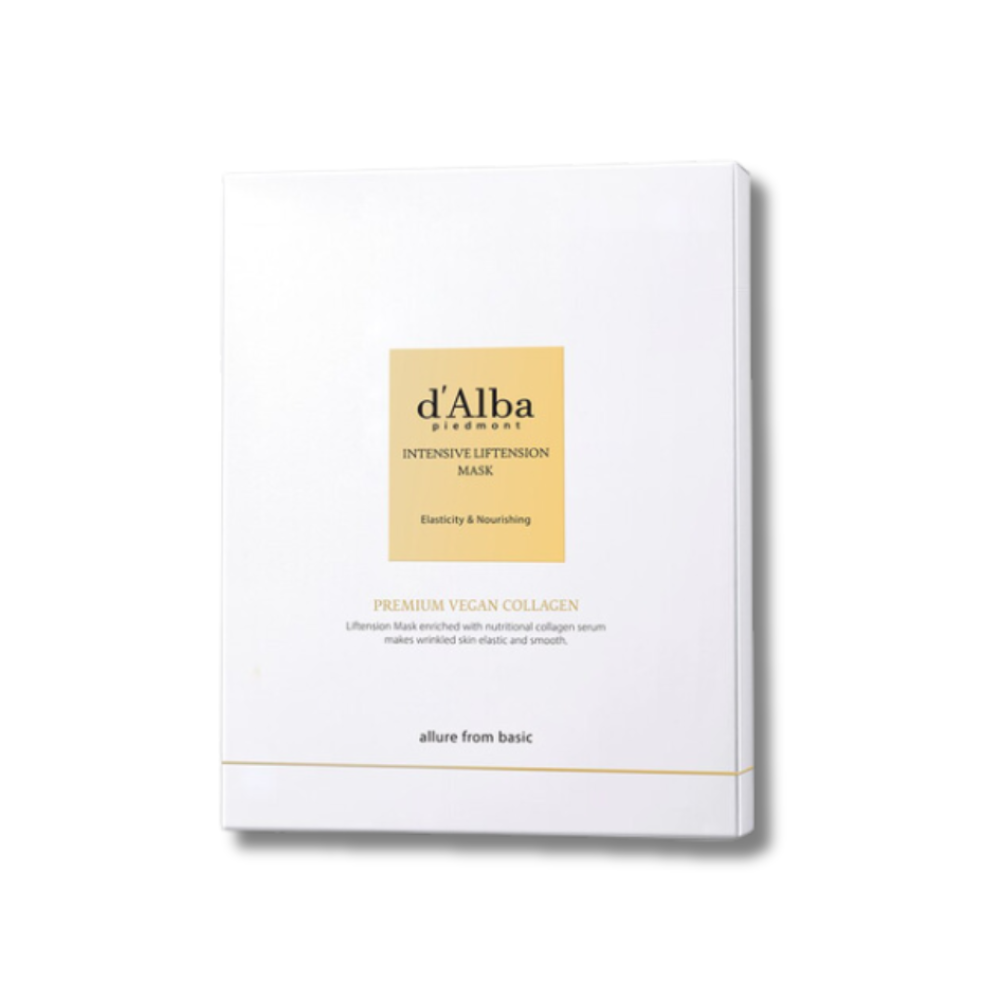 Листова маска підвищеної еластичності з колагеном для підтяжки контурів обличчя - D'Alba Intensive Liftension Mask