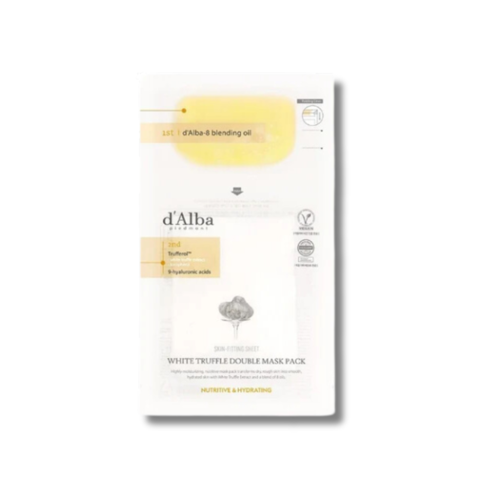 Поживна маска з екстрактом білого трюфеля та гіалуроновою кислотою - D'Alba White Truffle Double Mask Pack